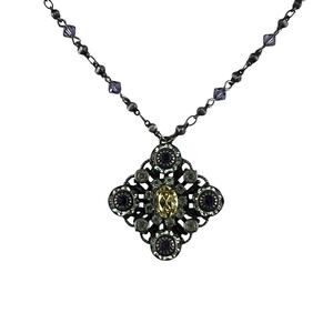 Liz Paiacios Sant Francisco Necklace 16-18" Purple Yellow Green